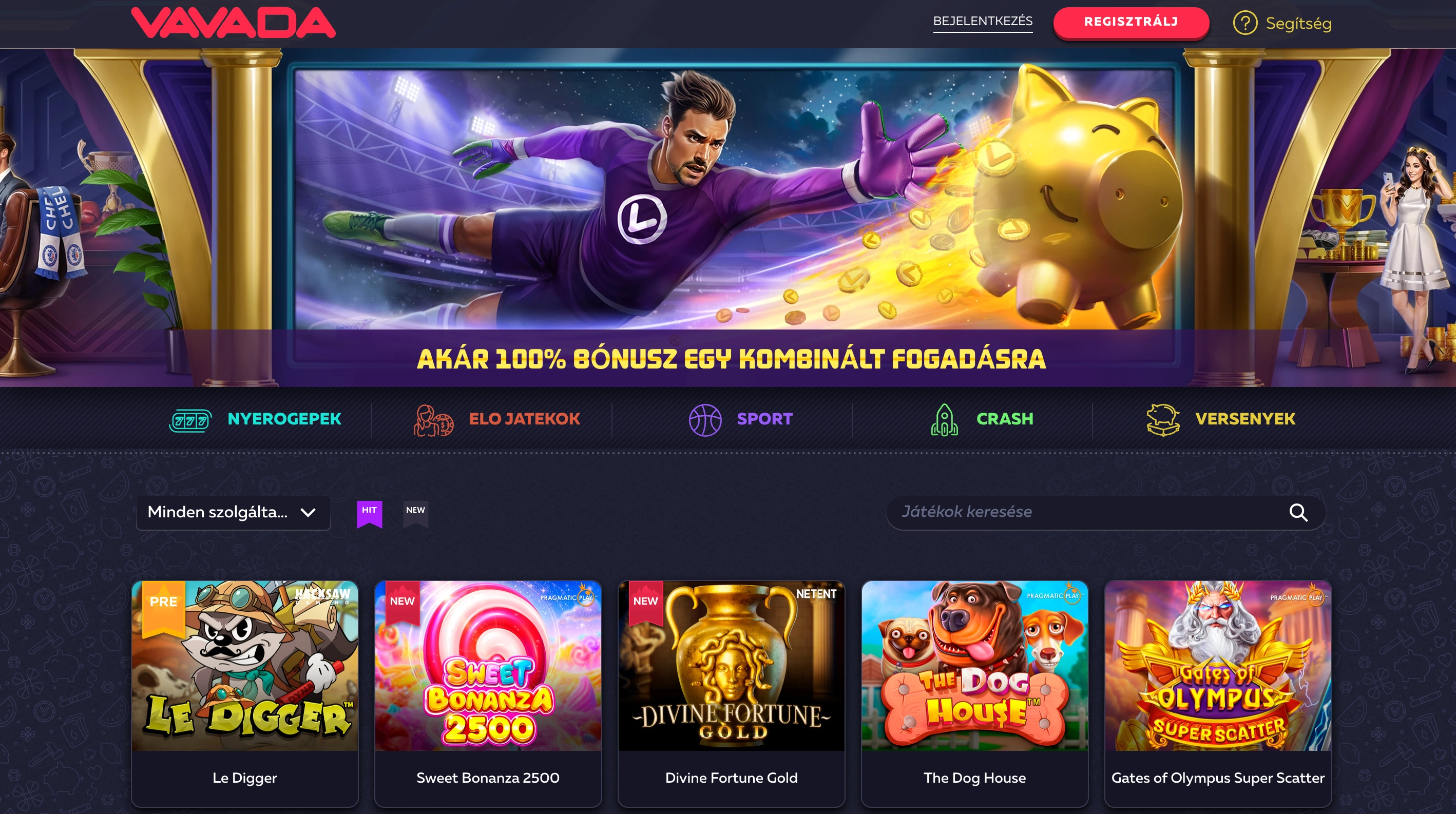 Vavada Casino sportfogadási felület